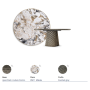 TAVOLO ATRIUM KERAMIK PREMIUM ROUND 160X73,5H BASE CRISTALLO SPECCHIATO COUTURE BRONZO - PROFILO BRUSHED GREY
