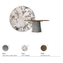 TAVOLO ATRIUM KERAMIK PREMIUM ROUND 160X73,5H BASE CRISTALLO SPECCHIATO COUTURE FUMÈ - PROFILO BRUSHED BRONZE
