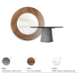TAVOLO ATRIUM KER-WOOD ROUND Ø160x74,5H - FUME/NOCE
