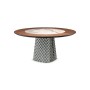 TAVOLO ATRIUM KER-WOOD ROUND Ø180x74,5H - FUME/NOCE