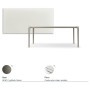 TAVOLO BOULEVARD DRIVE 160/220x90x75h - BASE TITANIO