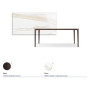 TAVOLO BOULEVARD KERAMIK 160X90X75H - BASE BRONZO