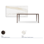 TAVOLO BOULEVARD KERAMIK 200X100X75H - BASE BRONZO