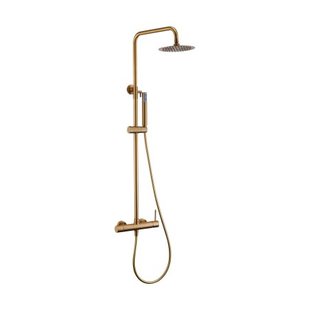 MONZA MECHANICAL SINGLE-CONTROL SHOWER COLUMN BRUSHED GOLD