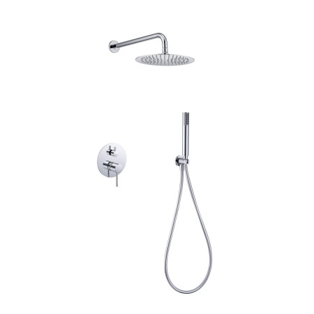 MONZA BUILT-IN SHOWER KIT WITH DIVERTER WITH SHOWERHEAD AND CHROME HANDSHOWER