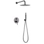 MONZA BUILT-IN SHOWER KIT WITH DIVERTER WITH SHOWERHEAD AND BLACK GUN METAL HANDSHOWER