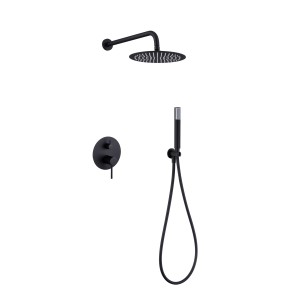 MONZA KIT DOCCIA A INCASSO CON DEVIATORE CON SOFFIONE E DOCCETTA NEGRO MATE