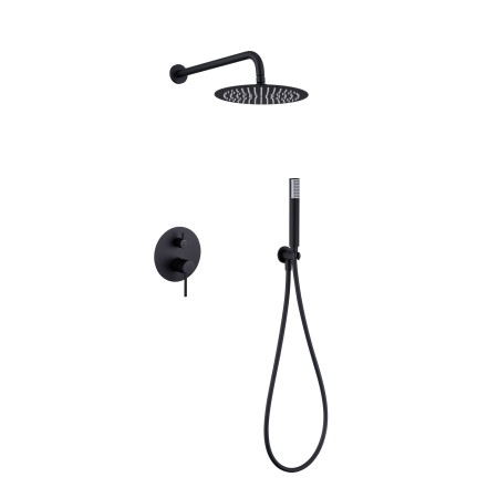 MONZA KIT DOCCIA A INCASSO CON DEVIATORE CON SOFFIONE E DOCCETTA NEGRO MATE