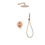 MONZA BUILT-IN SHOWER KIT WITH DIVERTER WITH BRUSHED ROSE GOLD SOFFIONE AND HAND SHOWER