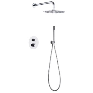 MONZA BUILT-IN SHOWER KIT WITH THERMOSTATIC DIVERTER WITH SOFFIONE AND CHROME HAND SHOWER