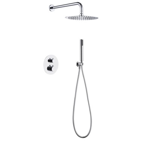 MONZA BUILT-IN SHOWER KIT WITH THERMOSTATIC DIVERTER WITH SOFFIONE AND CHROME HAND SHOWER