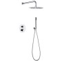 MONZA BUILT-IN SHOWER KIT WITH THERMOSTATIC DIVERTER WITH SOFFIONE AND CHROME HAND SHOWER