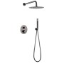 MONZA BUILT-IN SHOWER KIT WITH THERMOSTATIC DIVERTER WITH SOFFIONE AND BLACK GUN METAL HANDSHOWER