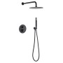 MONZA BUILT-IN SHOWER KIT WITH THERMOSTATIC DIVERTER WITH SHOWERHEAD AND HAND SHOWER IN MATTE BLACK