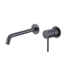 MONZA WALL-MOUNTED SINGLE-LEVER BASIN MIXER WITH CONCEALED PART BLACK GUN METAL
