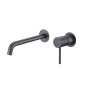 MONZA WALL-MOUNTED SINGLE-LEVER BASIN MIXER WITH CONCEALED PART BLACK GUN METAL