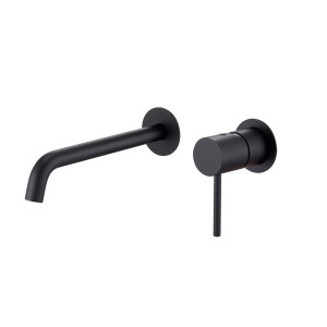 MONZA WALL-MOUNTED SINGLE-LEVER BASIN MIXER WITH CONCEALED PART BLACK MATT