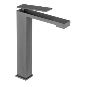 PISA HIGH SINGLE-LEVER BASIN MIXER WITHOUT DRAIN BLACK GUN METAL