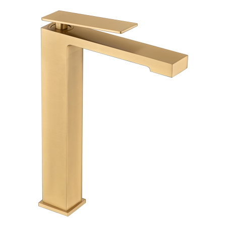 PISA HIGH SINGLE-LEVER BASIN MIXER WITHOUT DRAIN BRUSHED GOLD
