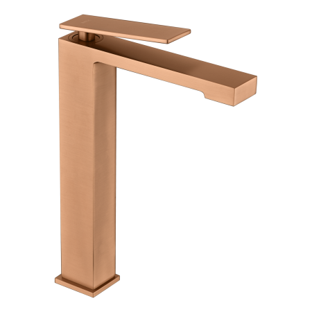 PISA HIGH SINGLE-LEVER BASIN MIXER WITHOUT DRAIN BRUSHED ROSE GOLD