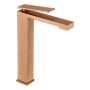 PISA HIGH SINGLE-LEVER BASIN MIXER WITHOUT DRAIN BRUSHED ROSE GOLD