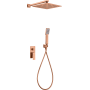 PISA MECHANICAL SINGLE-LEVER SHOWER KIT WITH DIVERTER + BRUSHED ROSE GOLD SHOWER HEAD AND HAND SHOWER