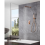 PISA MECHANICAL SINGLE-LEVER SHOWER KIT WITH DIVERTER + BRUSHED ROSE GOLD SHOWER HEAD AND HAND SHOWER