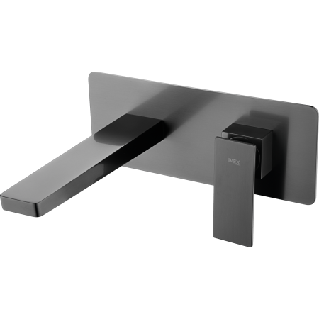PISA WALL-MOUNTED BASIN MIXER WITH CONCEALED PART BLACK GUN METAL