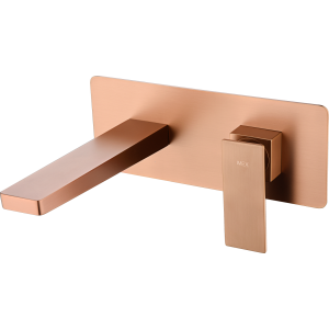 PISA WALL-MOUNTED BASIN MIXER WITH CONCEALED PART IN BRUSHED ROSE GOLD