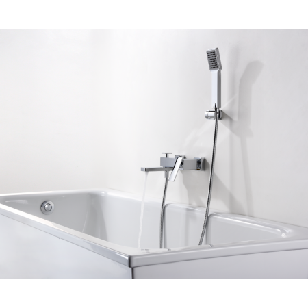 PISA EXTERNAL BATHTUB MIXER WITH SUPPORT AND HANDSHOWER