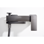 PISA EXTERNAL BATHTUB MIXER WITH SUPPORT AND BLACK GUN METAL HANDSHOWER