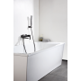 PISA EXTERNAL BATHTUB MIXER WITH SUPPORT AND BLACK GUN METAL HANDSHOWER