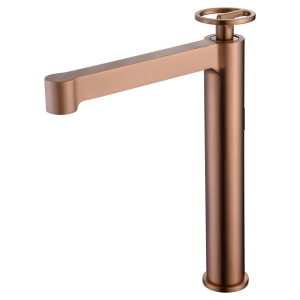 OLIMPO HIGH BASIN MIXER WITHOUT DRAIN BRUSHED ROSE GOLD