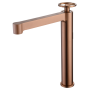 OLIMPO HIGH BASIN MIXER WITHOUT DRAIN BRUSHED ROSE GOLD