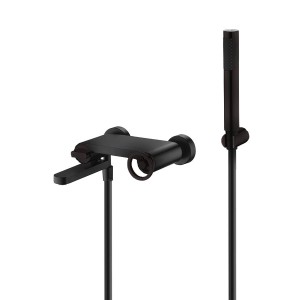OLIMPO EXTERNAL BATHTUB MIXER MATTE BLACK WITH SHOWER KIT