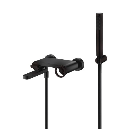 OLIMPO EXTERNAL BATHTUB MIXER MATTE BLACK WITH SHOWER KIT