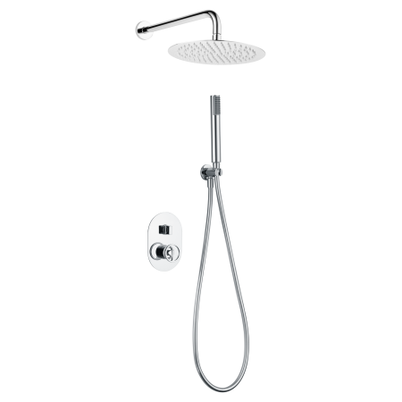 OLIMPO SHOWER KIT WITH TWO-WAY CHROME MIXER + SHOWERHEAD AND HANDSHOWER