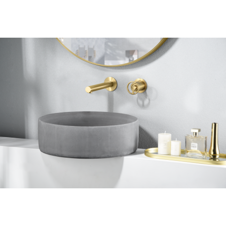 OLIMPO MISCELATORE LAVABO A MURO CON PARTE INCASSO ORO SPAZZOLATO
