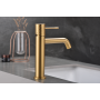 GENOVA MISCELATORE LAVABO SENZA SCARICO ORO SPAZZOLATO