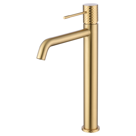 GENOVA MISCELATORE LAVABO ALTO SENZA SCARICO ORO SPAZZOLATO