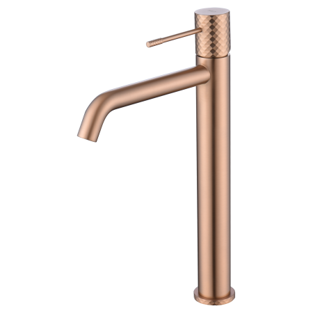GENOVA MISCELATORE LAVABO ALTO SENZA SCARICO ORO ROSA SPAZZOLATO