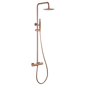 GENOVA COLONNA DOCCIA TERMOSTATICA ORO ROSA SPAZZOLATO