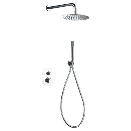 GENOVA SHOWER KIT SOFFIONE WITH 2-WAY THERMOSTATIC MIXER + HAND SHOWER