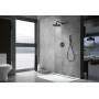 GENOVA SHOWER KIT SOFFIONE WITH 2-WAY THERMOSTATIC MIXER + BLACK MATT HAND SHOWER