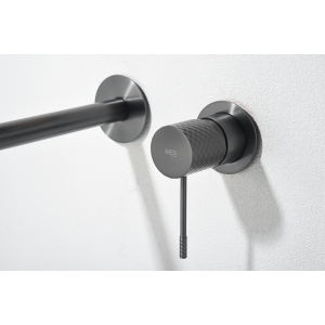 GENOVA MISCELATORE LAVABO A MURO SENZA SCARICO BLACK GUN METAL