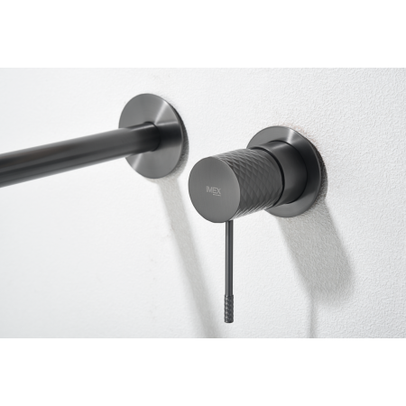GENOVA MISCELATORE LAVABO A MURO SENZA SCARICO BLACK GUN METAL