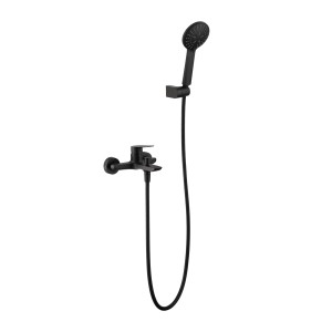 BELGICA SINGLE-LEVER BATHTUB MIXER WITH SHOWER KIT MATT BLACK