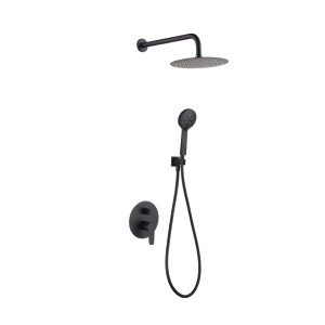 BELGICA KIT DOCCIA SOFFIONE CON MISCELATORE CON DEVIO + DOCCETTA NERO MATT