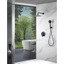BELGICA KIT DOCCIA SOFFIONE CON MISCELATORE CON DEVIO + DOCCETTA NERO MATT