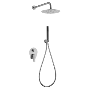DELOS KIT DOCCIA MONOCOMANDO DA INCASSO CON DEVIATORE E DOCCETTA IN ACCIAIO INOX. S.316